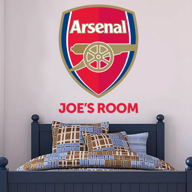 Arsenal Wall Sticker Personalised Name and Crest