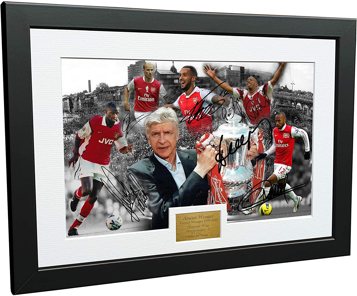 Arsene Wenger "Celebration" A4 Signed Photo Frame